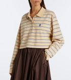 Prada Logo striped cotton piqué polo shirt