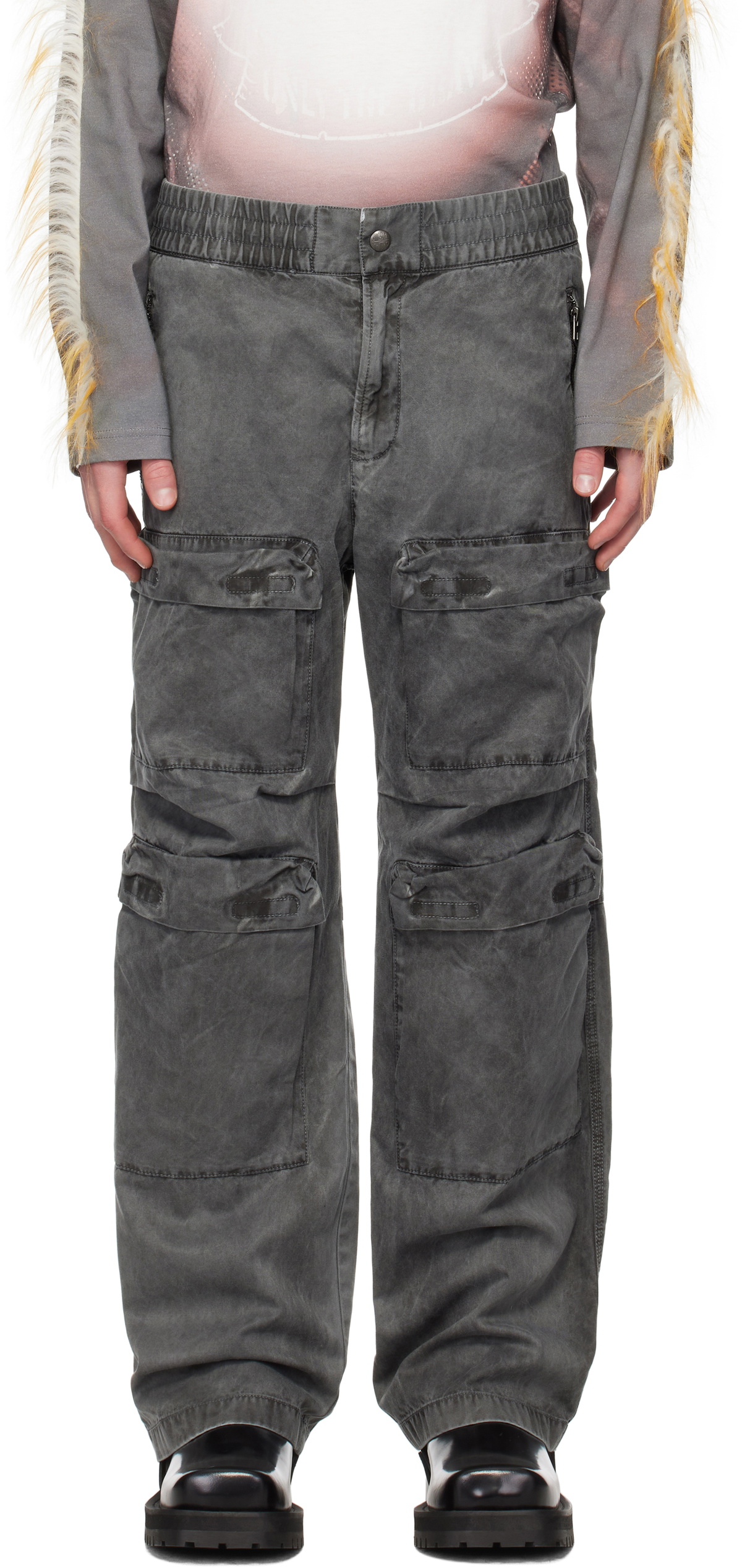 Diesel Gray P-Danzel Cargo Pants Diesel