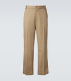 Moncler Pleated cotton straight pants