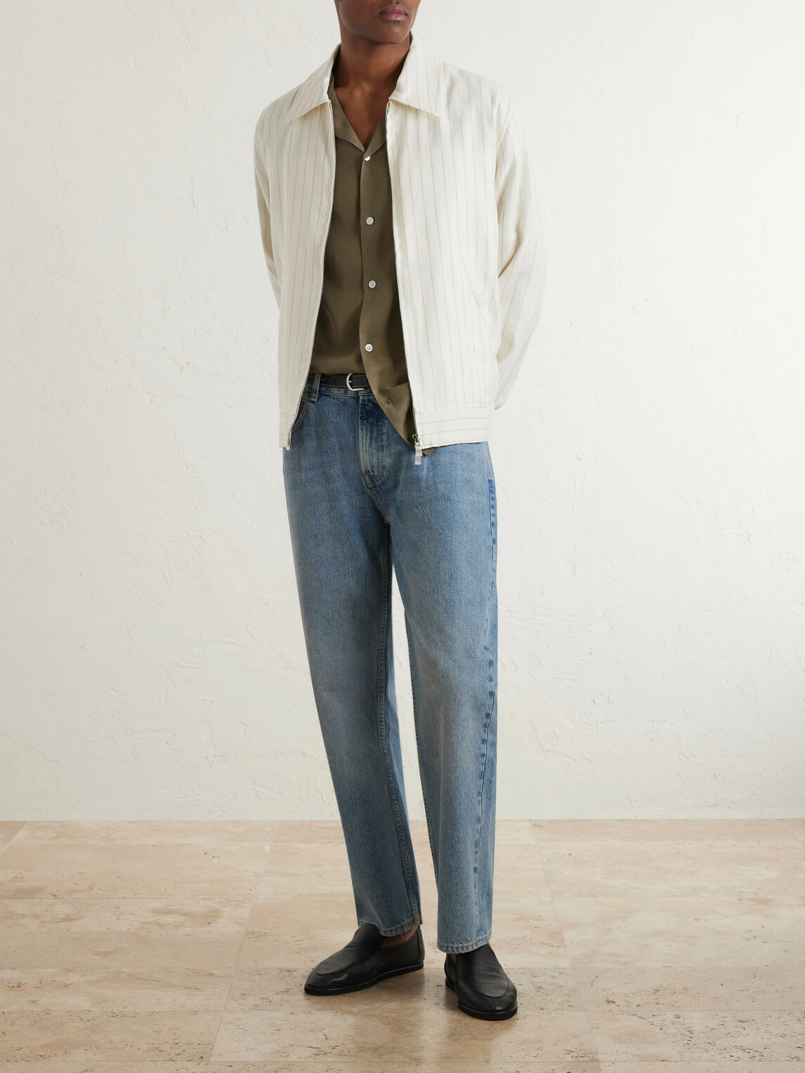 Frescobol Carioca - Tomas Striped Linen and Cotton-Blend Blouson Jacket - Neutrals