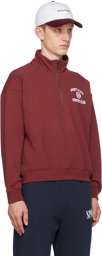 Sporty & Rich Burgundy Varsity Crest Sweatshirt