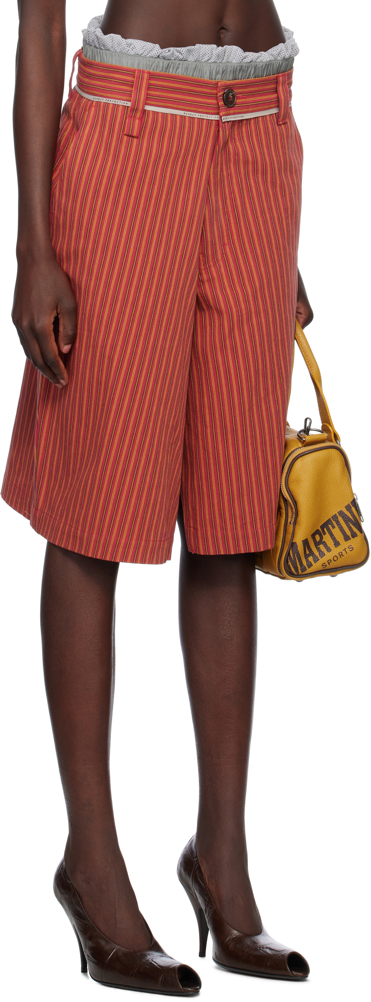 Martine Rose Red Twisted Skate Shorts