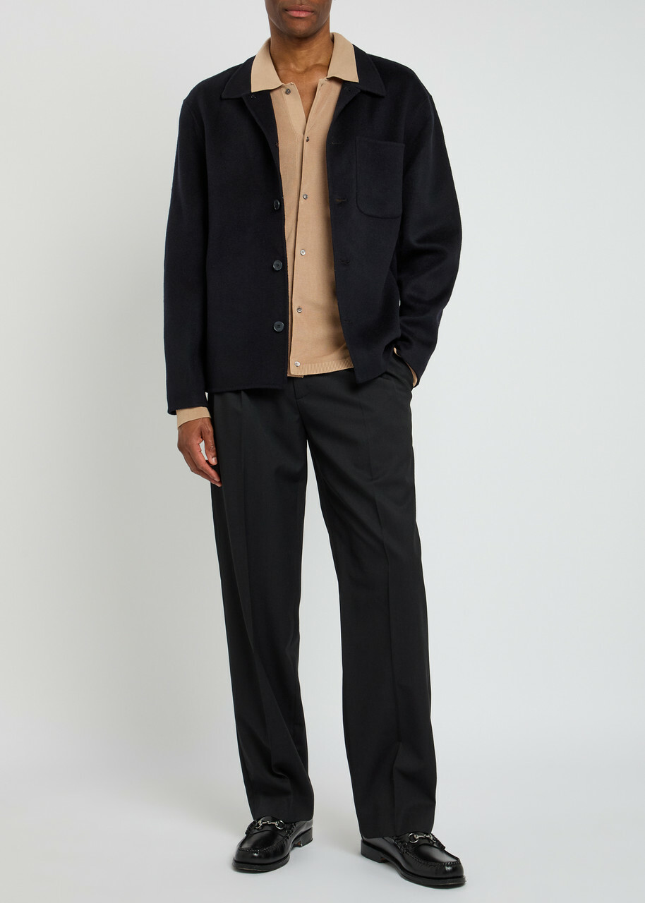 Officine Générale Wool Overshirt Jacket Navy