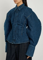 A.W.A.K.E Mode Puff-sleeve Denim Shirt Blue