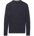 Ermenegildo Zegna - Mélange Wool, Cashmere, Silk and Linen-Blend Sweater - Men - Navy