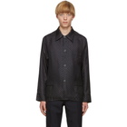 Maison Margiela Navy Silk Slim-Fit Shirt