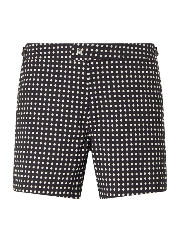 Photo: TOM FORD - Straight-Leg Short-Length Polka-Dot Swim Shorts - Black