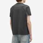 Maison Margiela Men's Embroidered Text Logo T-Shirt in Washed Black