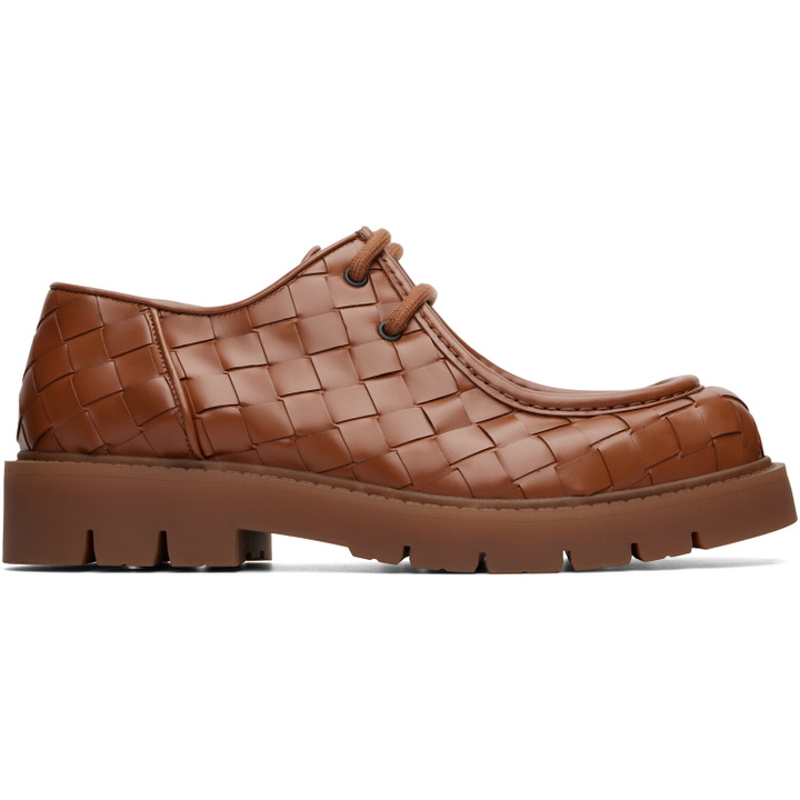 Photo: Bottega Veneta Brown Haddock Lace-Up Derbys
