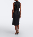Max Mara Belted linen and silk midi dress