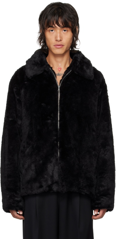 Photo: stein Black Acrylic Faux-Fur Jacket