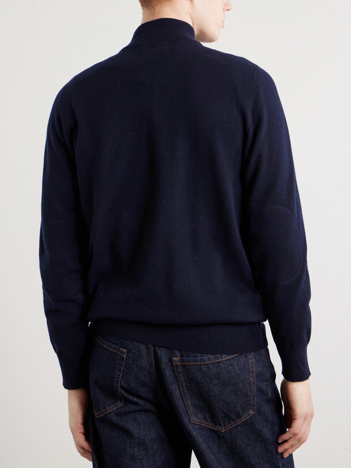 N.PEAL - Carnaby Organic Cashmere Half-Zip Sweater - Blue