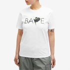 A Bathing Ape Women's 1st Camo Heart Bapeogo T-Shirt in White/Green