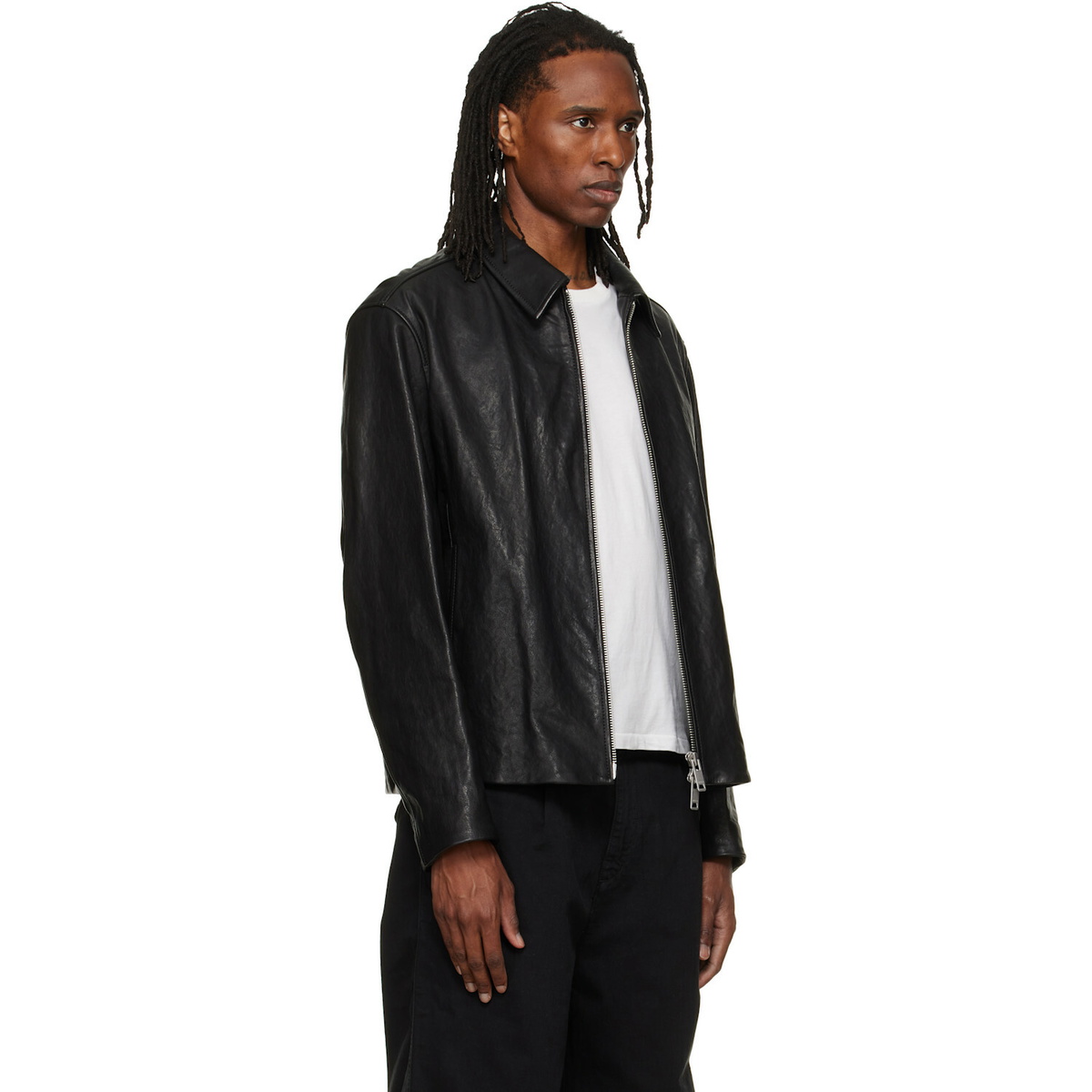 Hugo Black Regular-Fit Nappa Leather Jacket