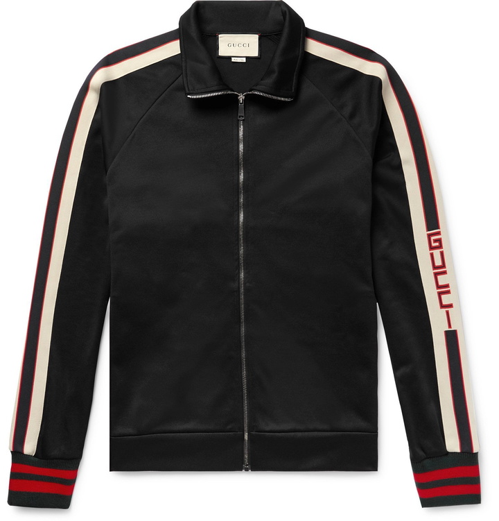 Photo: Gucci - Webbing-Trimmed Tech-Jersey Track Jacket - Black