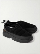 Suicoke - Pepper-Sev Leather-Trimmed Quilted Suede Slip-On Sneakers - Black
