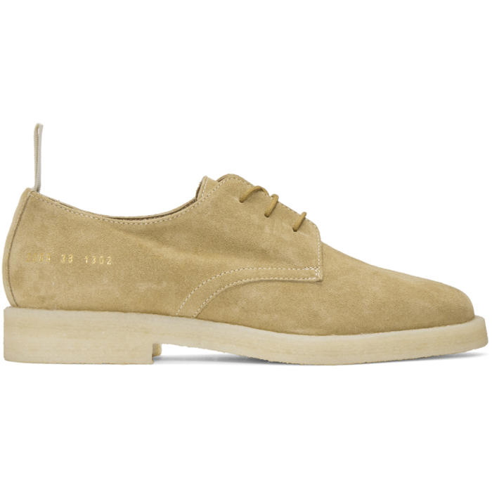 Photo: Common Projects Tan Suede Cadet Derbys