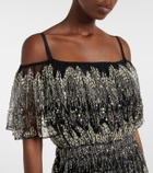 Rabanne Embellished off-shoulder gown