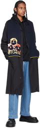 Loewe Black & Multicolor Pansies Scarf