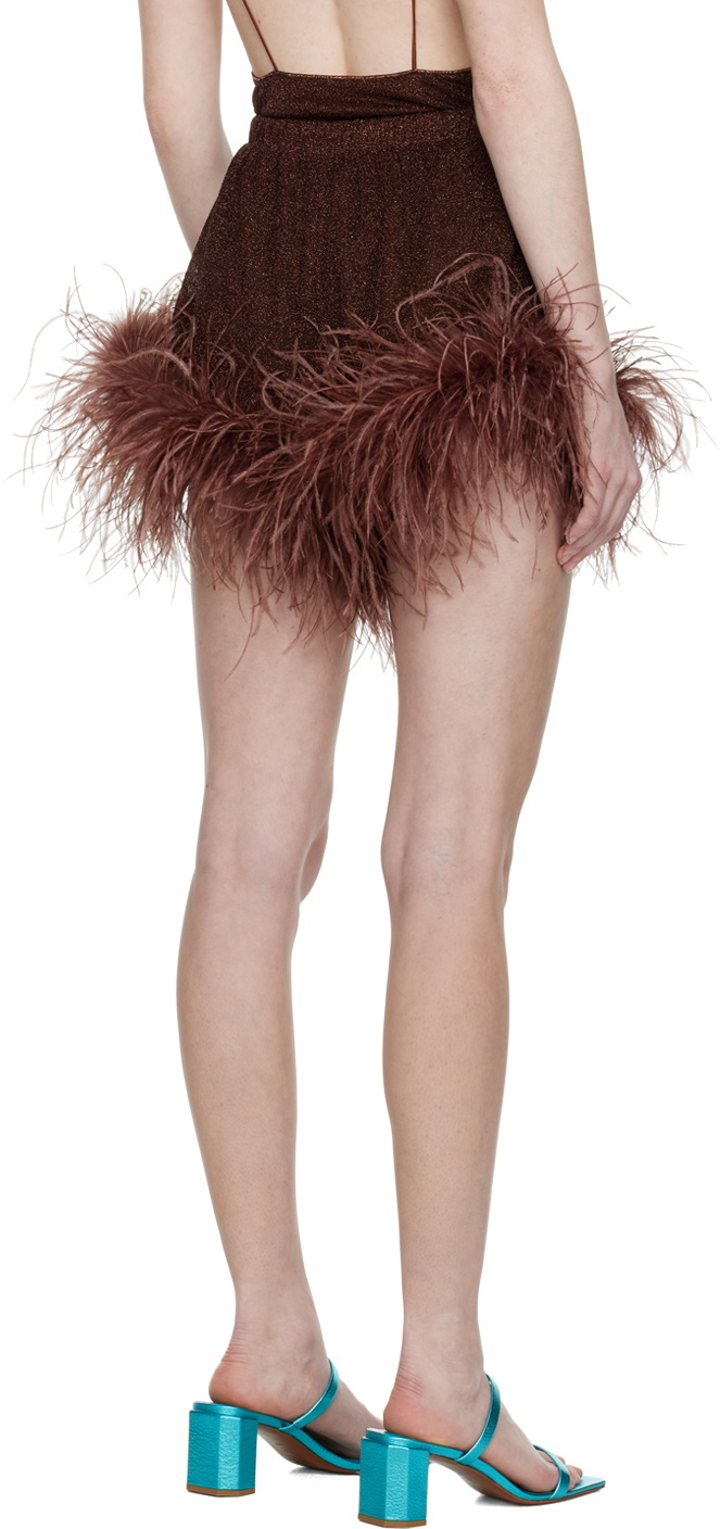 Oséree Brown Lumière Plumage Shorts