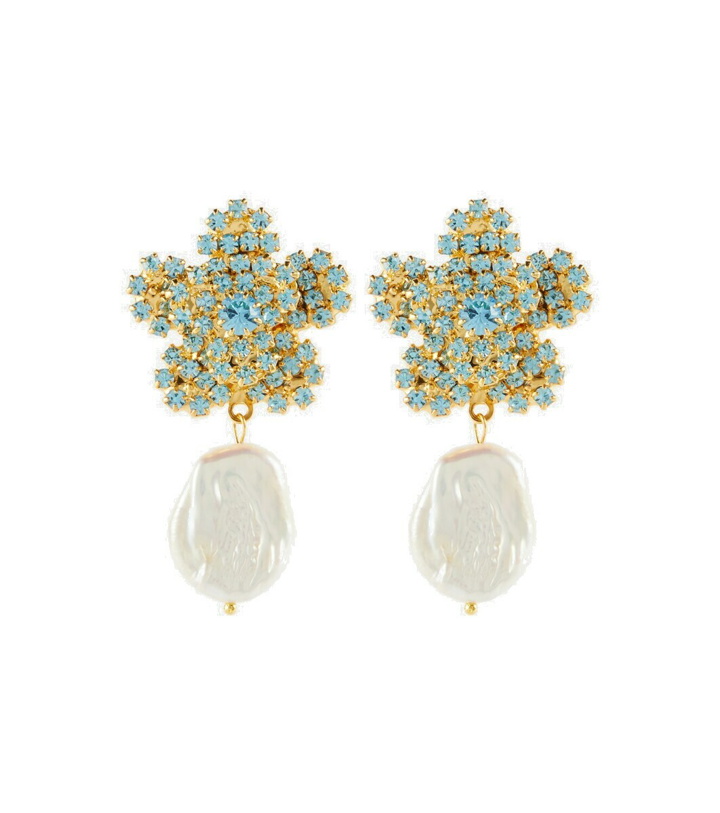 Photo: Magda Butrym Embellished earrings with rose quartz and pearls