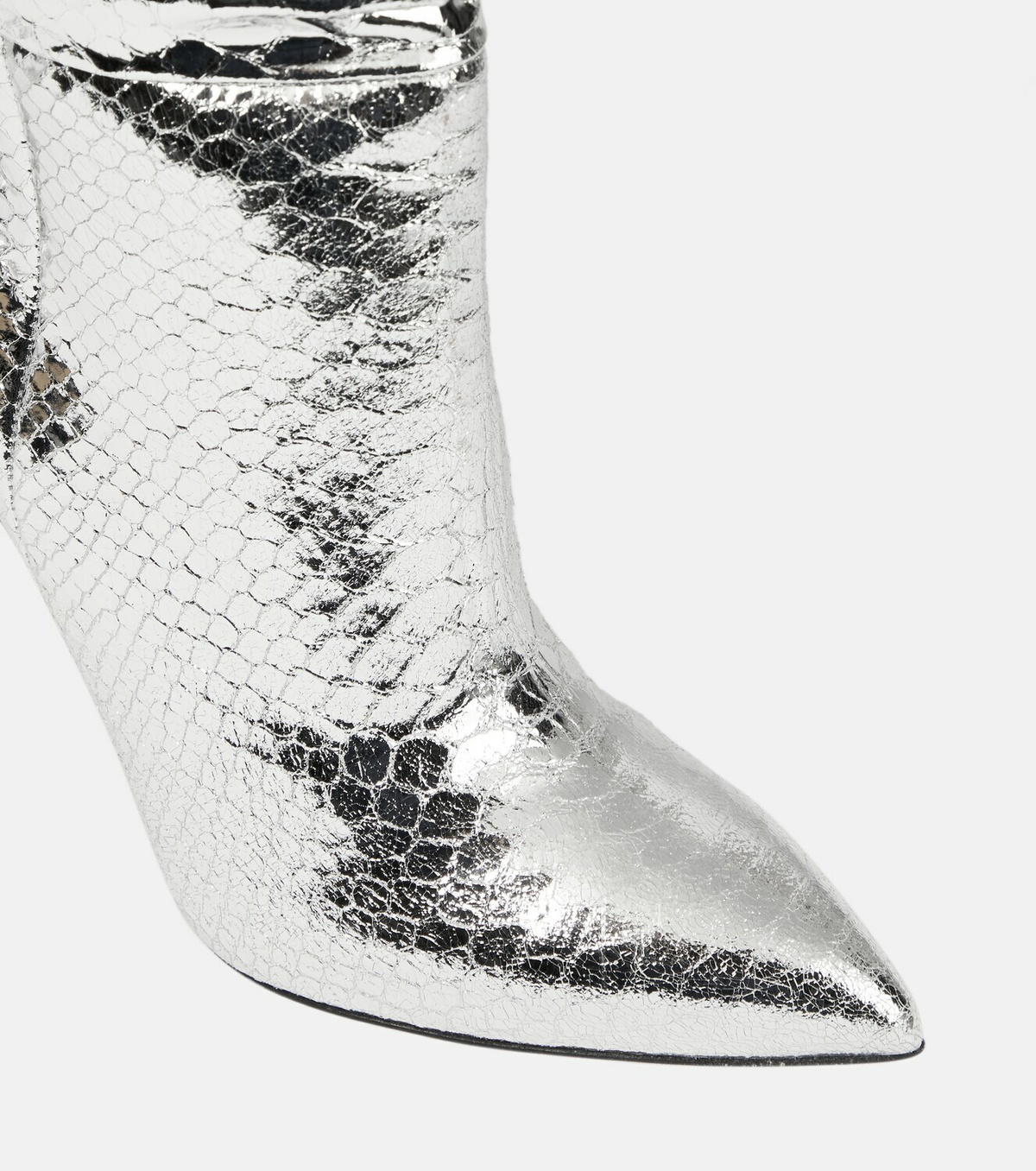 Paris Texas Slouchy python-effect leather boots