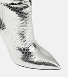 Paris Texas Slouchy python-effect leather boots
