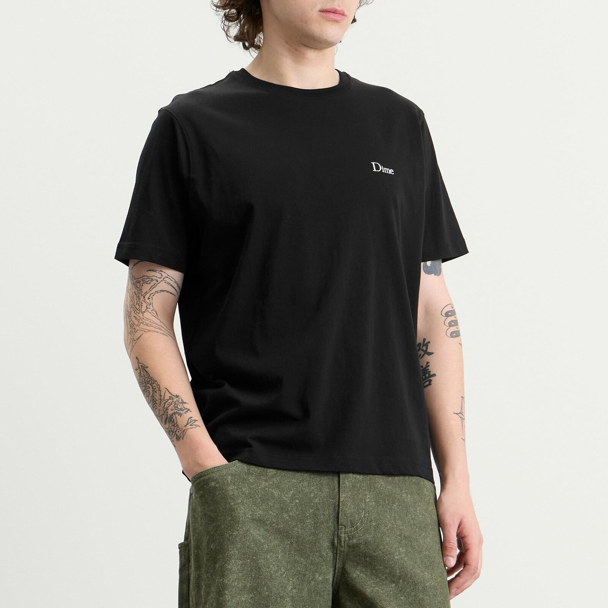 Dime Men's Classic Small Logo T-Shirt in Black