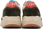 Golden Goose Gray & Beige Running Sole Sneakers