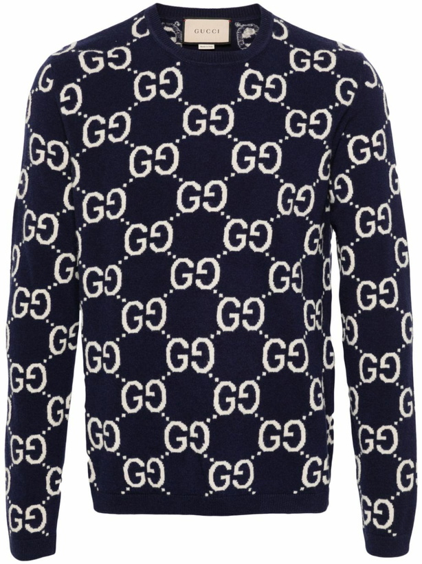 Photo: Gucci Blue GG Wool Sweater