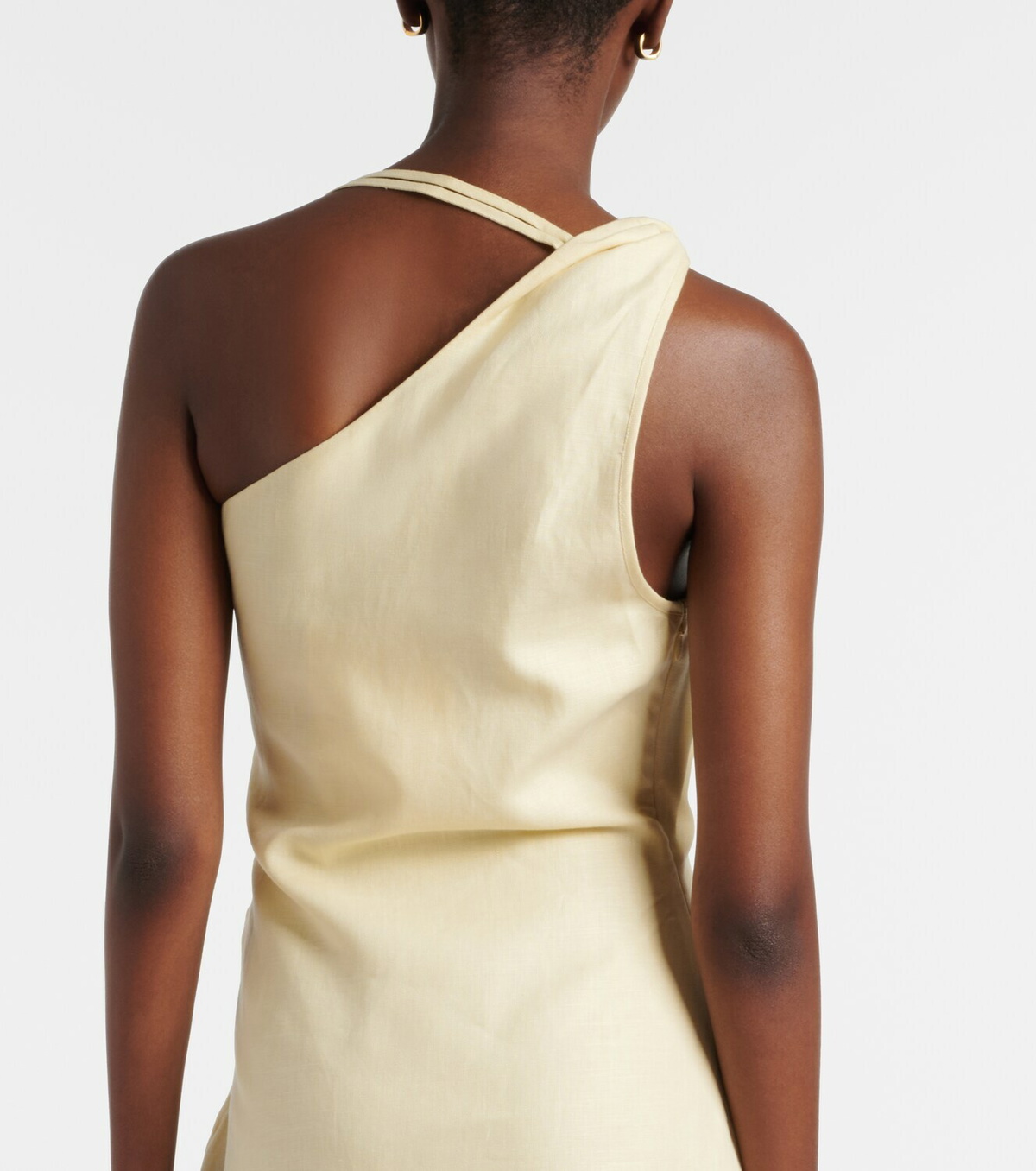 SIR Gathered halterneck linen minidress