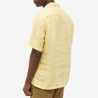 Portuguese Flannel Men's Linen Camp Vacation Shirt in Yellow