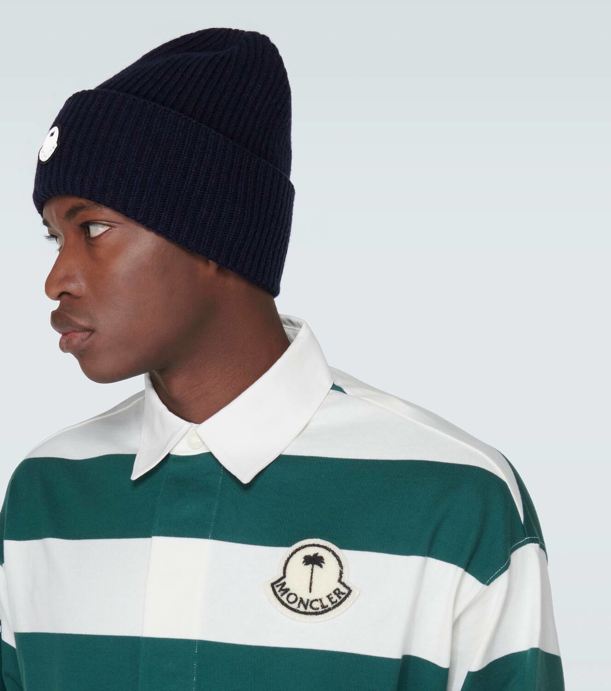 Moncler Genius Logo ribbed-knit wool beanie
