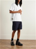 Sacai - Grosgrain-Trimmed Button and Zip-Detailed Cotton-Jersey T-Shirt - White