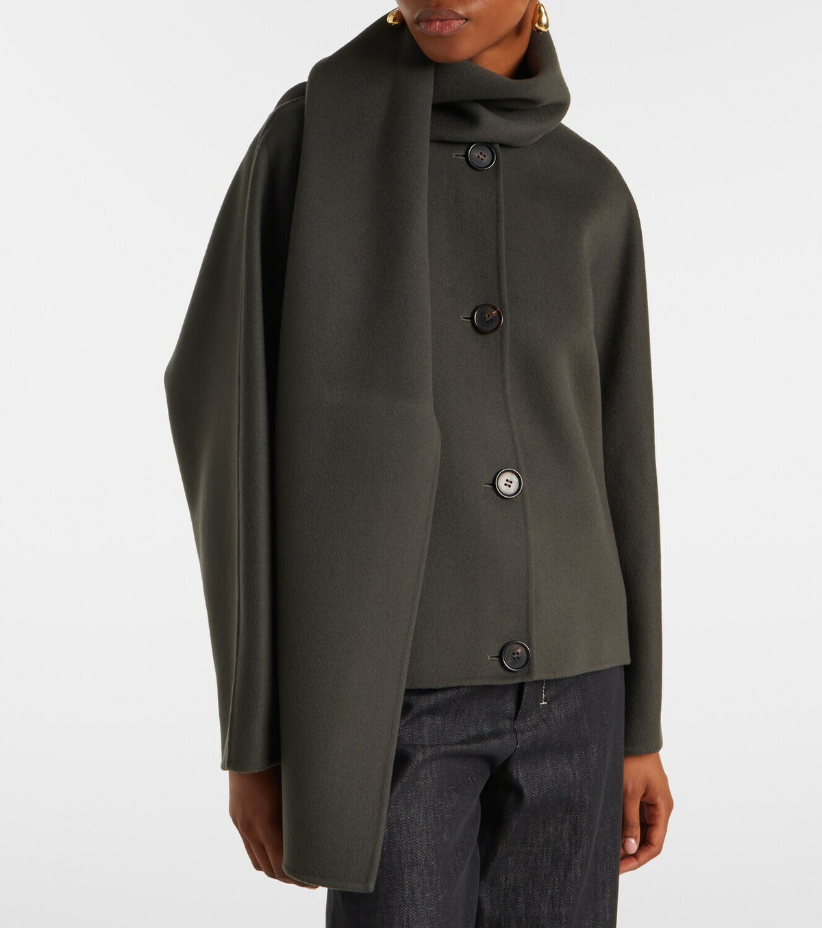 'S Max Mara Kate scarf-detail virgin wool jacket
