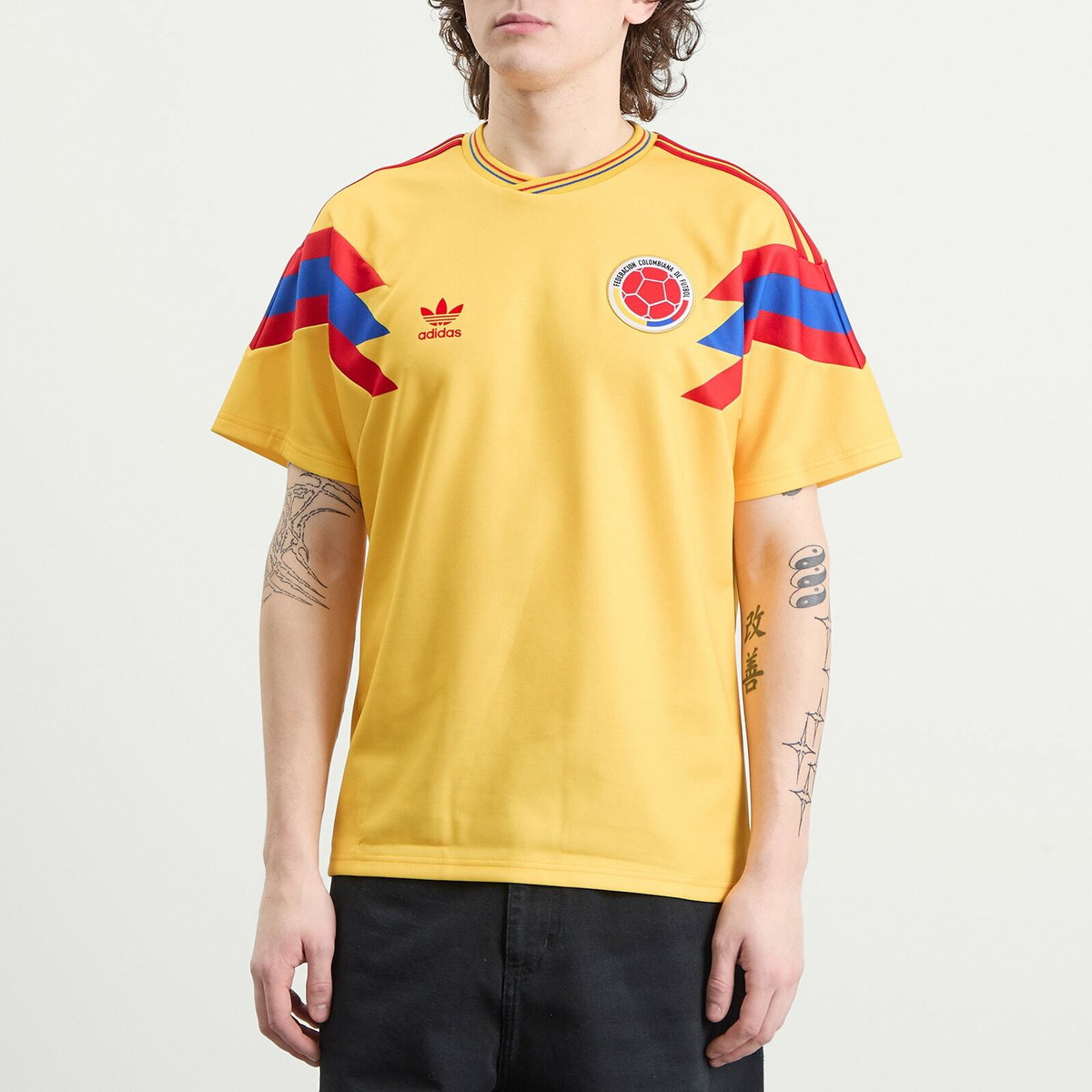Adidas Men's Colombia 1990 Away Jersey Top in Bold Gold