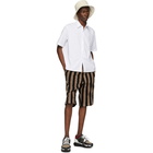 Fendi Black and Brown Terry Bermuda Shorts