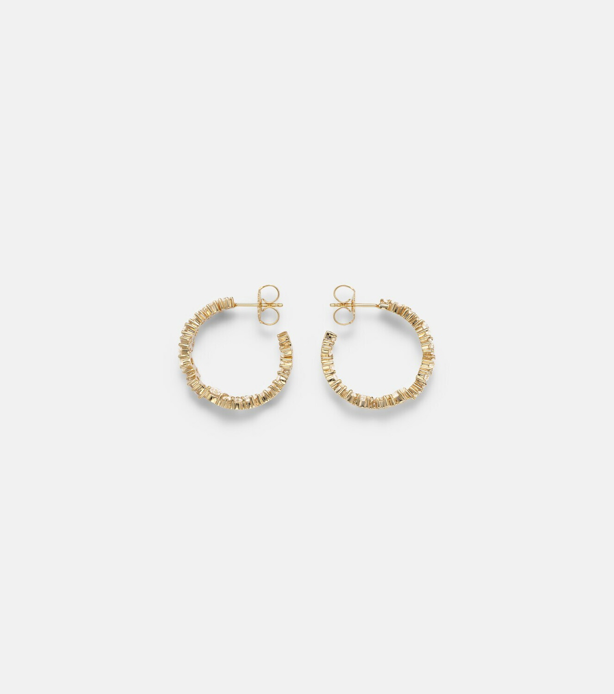 Sydney Evan 14kt gold (585/1000) hoop earrings with diamonds