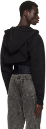 Mugler Black Corseted Hoodie