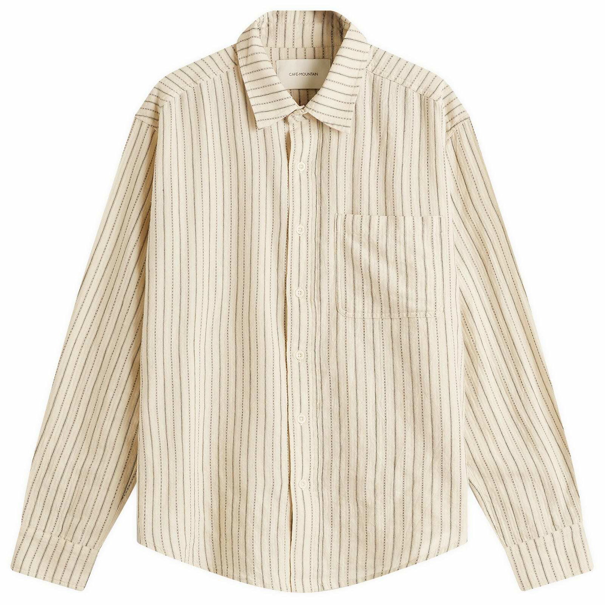 Café Mountain Men's Dotted Stripe Heritage Shirt in Chalk