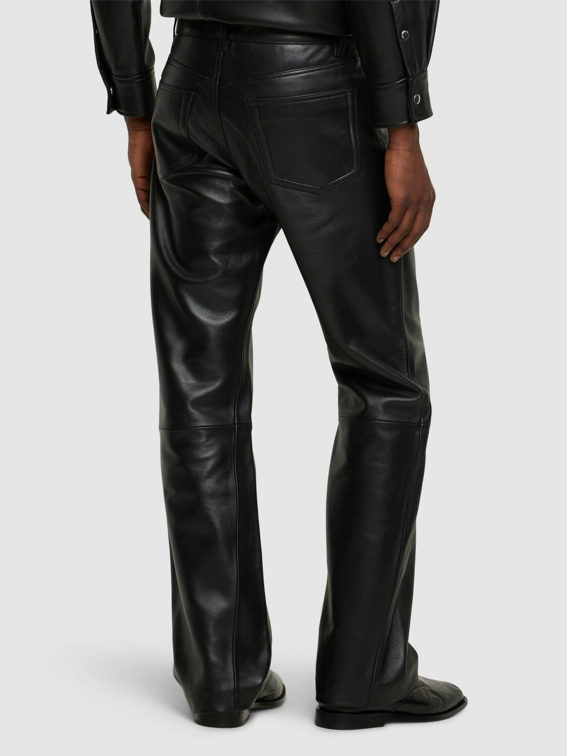 SUNFLOWER Straight Twist Leather Pants