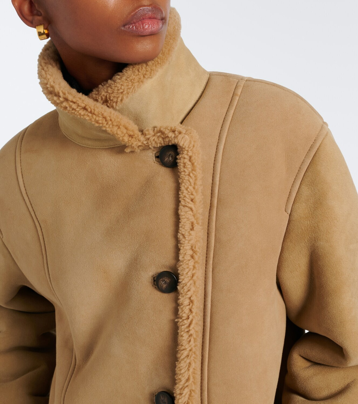 Veronica Beard Lavington shearling-lined suede coat