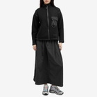 and wander Re Wool Jacquard Fleece Jacket in Black