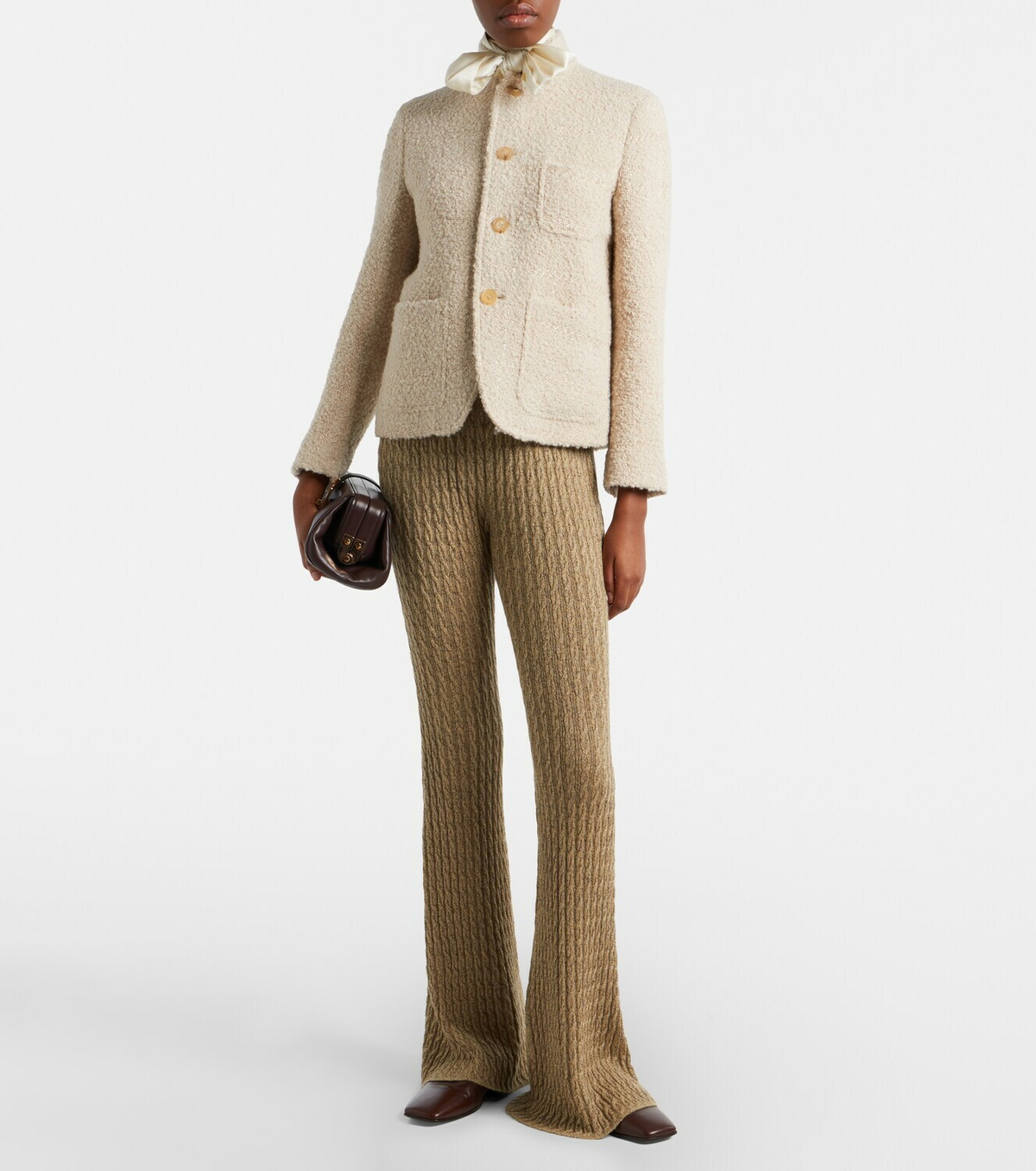 Loro Piana Bihar cashmere-blend flared pants