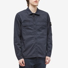 Stone Island Men's Supima Cotton Twill Stretch-TC Zip Shirt Jacket in Navy