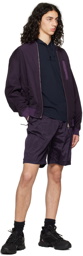Stone Island Purple Garment-Dyed Bomber Jacket