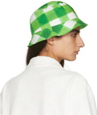 MSGM Green Plaid Bucket Hat