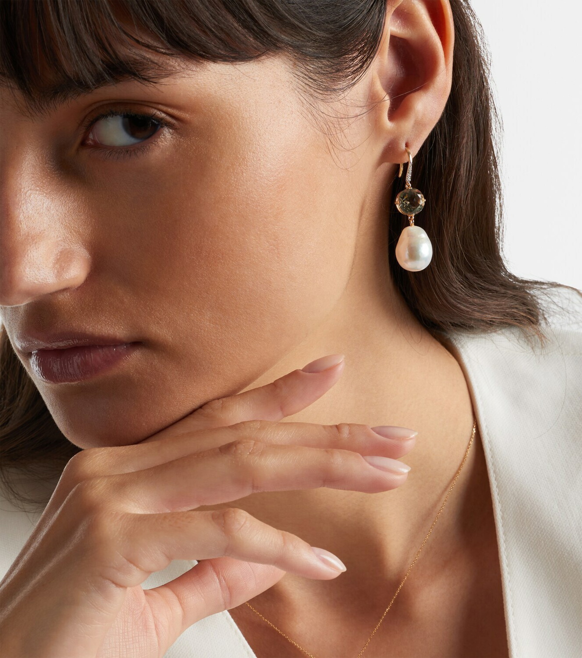 Mateo 14kt gold drop earrings with amethysts, pearls, and diamonds