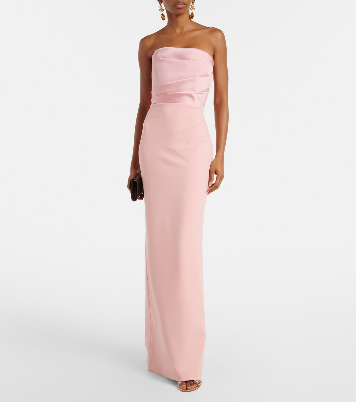 Solace London Afra satin-trimmed bustier gown