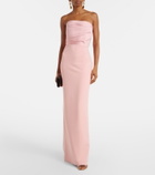 Solace London Afra satin-trimmed bustier gown